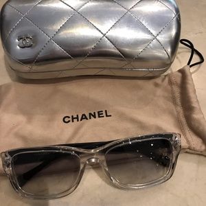CHANEL Sunglasses Clear Framed 5126 c.753/11 Gray
